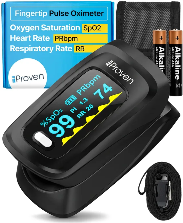 iproven-oxi-27-finger-pulsoximeter-mit-batterien-etui-und-lanyard image 1