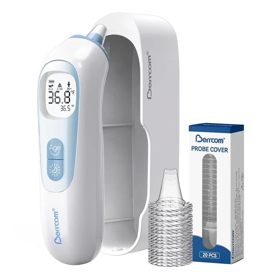 berrcom-ohrthermometer-mit-vorgew-rmter-sonde-altersmodus-32-speicher image 1