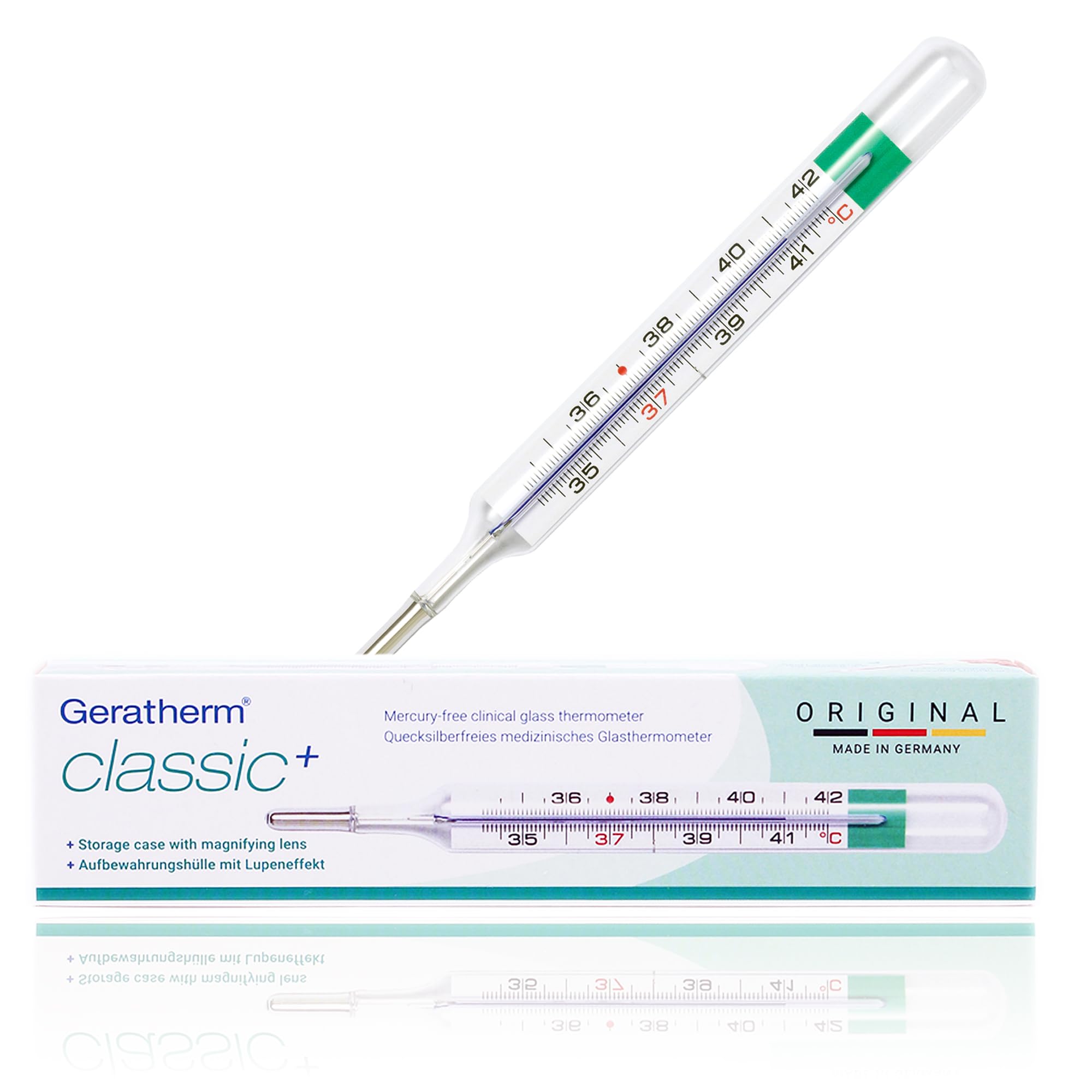 geratherm-classic-glas-fieberthermometer-ohne-quecksilber-mit-lupe image 1